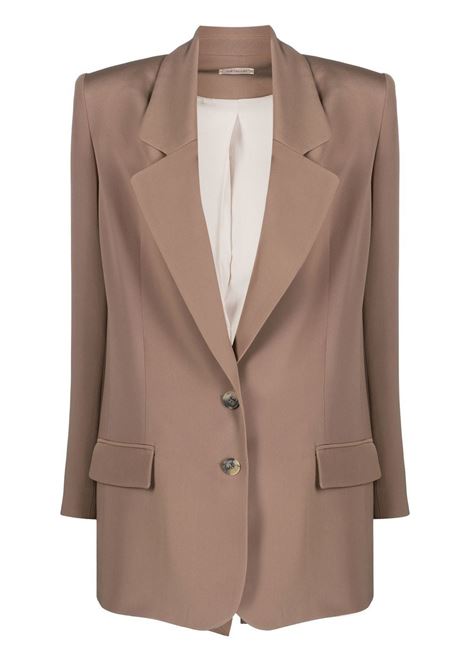 Blazer monopetto con revers a lancia in marrone - donna THE MANNEI | CAENBLAZERMLKCHCLT